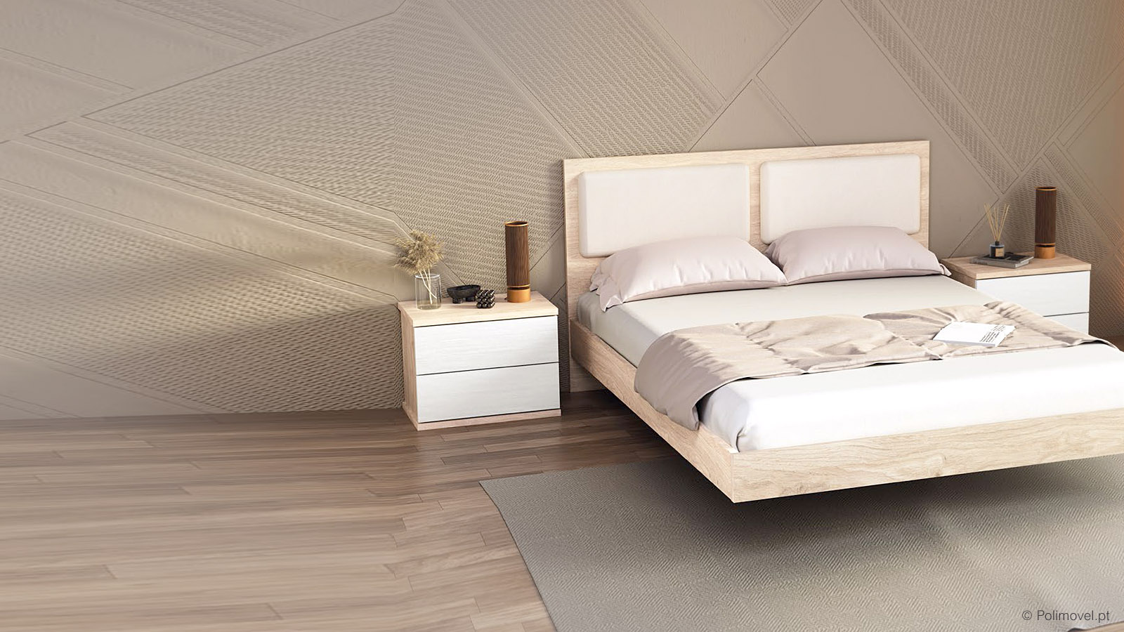 Mesa de Cabeceira SOFAMOVEL Evo 2 Gavetas