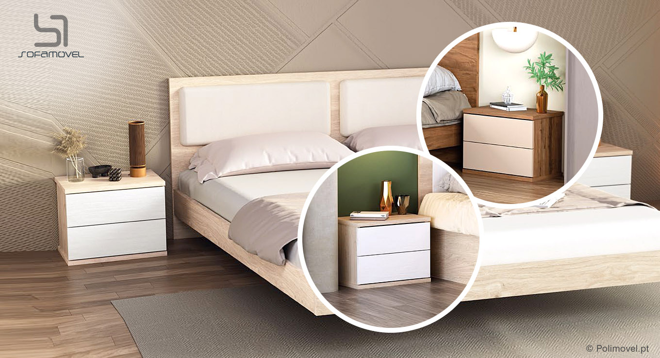 Mesa de Cabeceira SOFAMOVEL Evo 2 Gavetas Mesa de Cabeceira SOFAMOVEL Evo 2 Gavetas