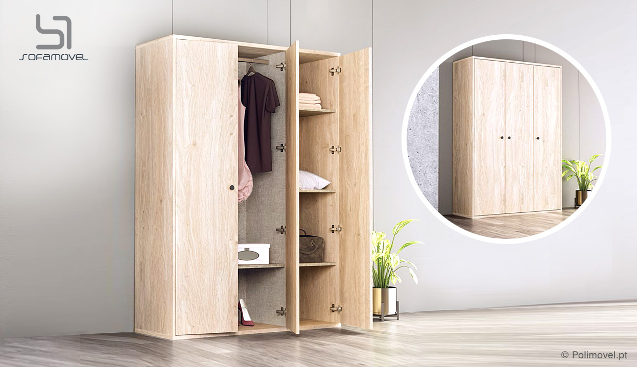 Roupeiro SOFAMOVEL Evo 3 Portas de Abrir Roupeiro SOFAMOVEL Evo 3 Portas de Abrir